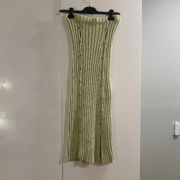 Baserange LouLou Mint Green Knit Skirt w/ Cutouts Small - Picture 2 of 8